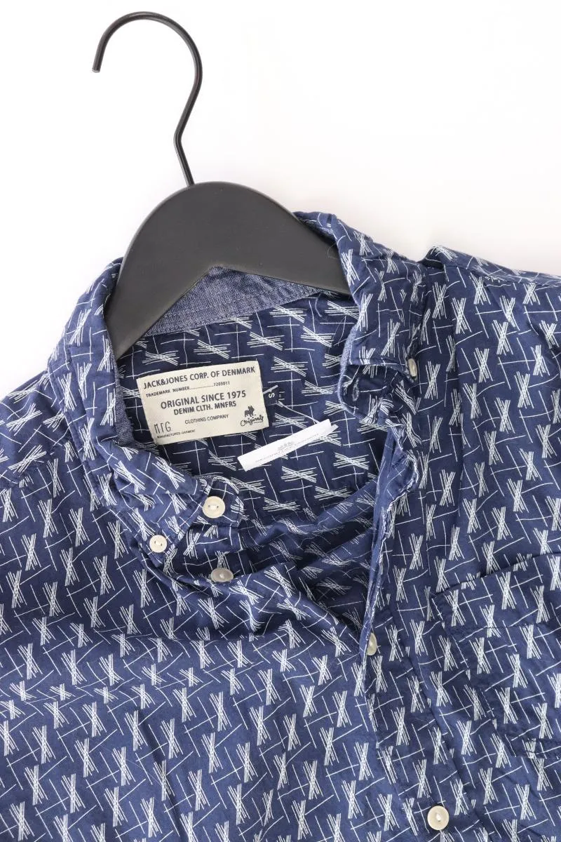 Jack & Jones Kurzarmhemd für Herren Gr. S blau aus Baumwolle