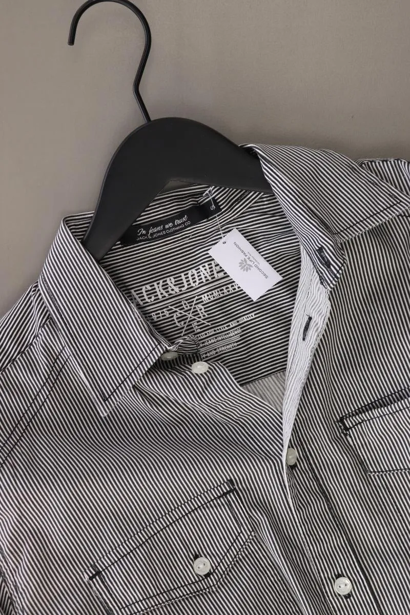 Jack & Jones Langarmhemd für Herren Gr. S gestreift grau aus Baumwolle