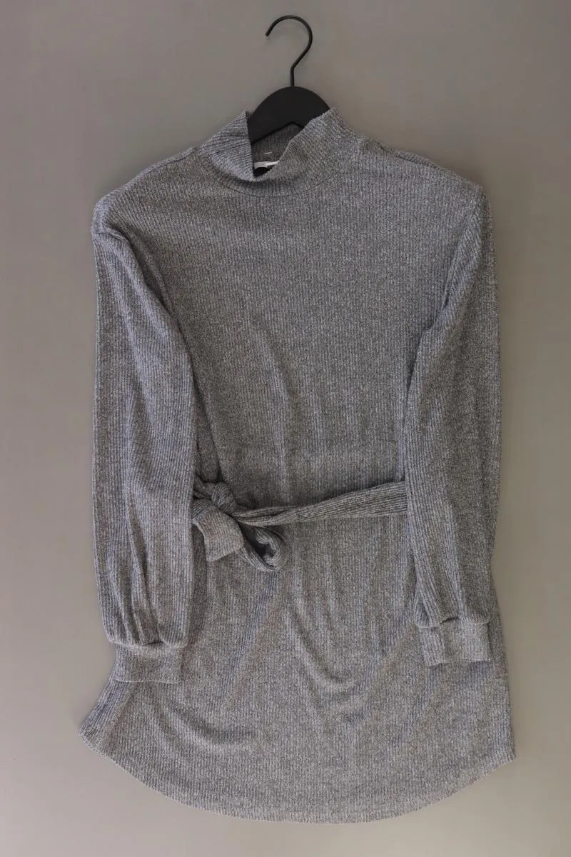 Topshop Langarmkleid Gr. 34 mit Gürtel grau aus Viskose