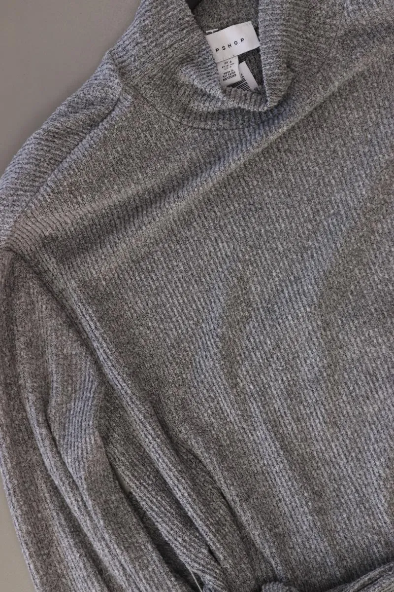 Topshop Langarmkleid Gr. 34 mit Gürtel grau aus Viskose