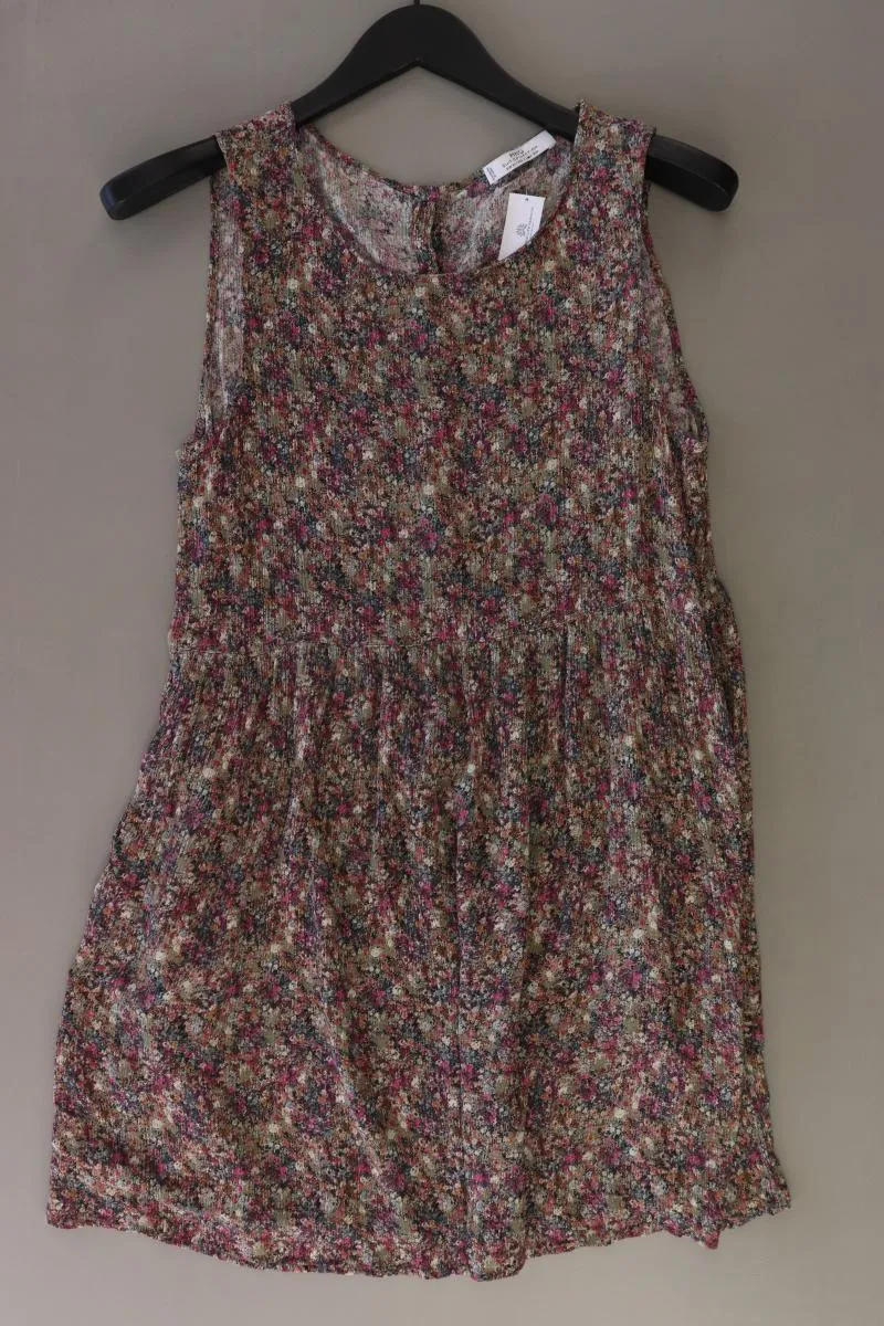 Mango Midikleid Gr. XS mit Blumenmuster Ärmellos mehrfarbig aus Viskose