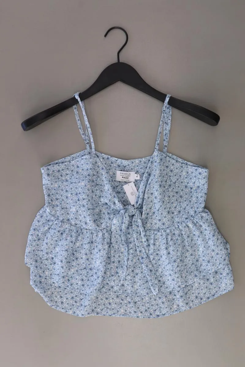 NA-KD x Pamela Top Gr. 36 mit Blumenmuster blau aus Polyester