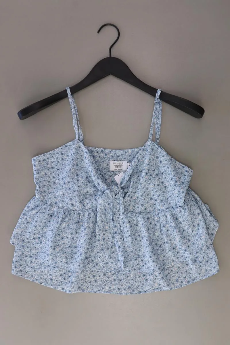 NA-KD x Pamela Top Gr. 36 mit Blumenmuster blau aus Polyester