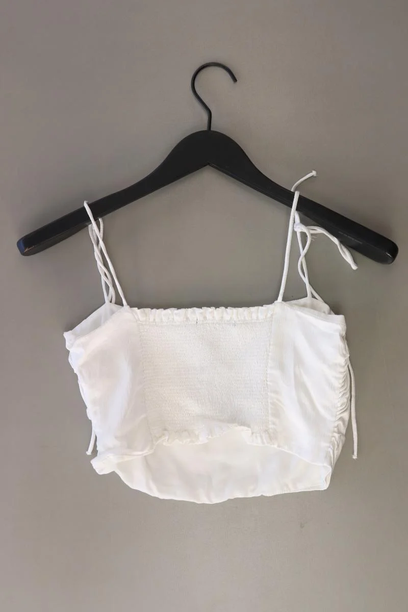 Zara Crop Top Gr. L weiß aus Polyester