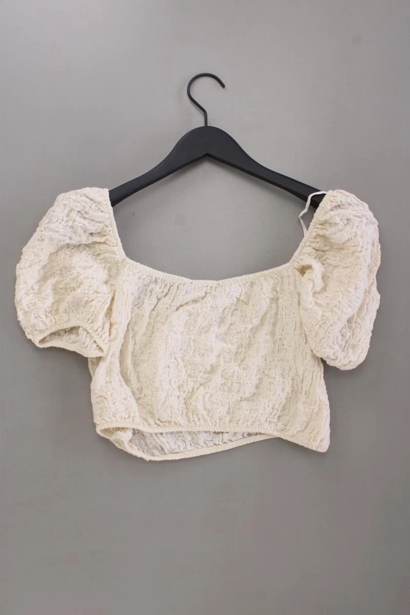 Zara Crop Top Gr. L creme aus Baumwolle