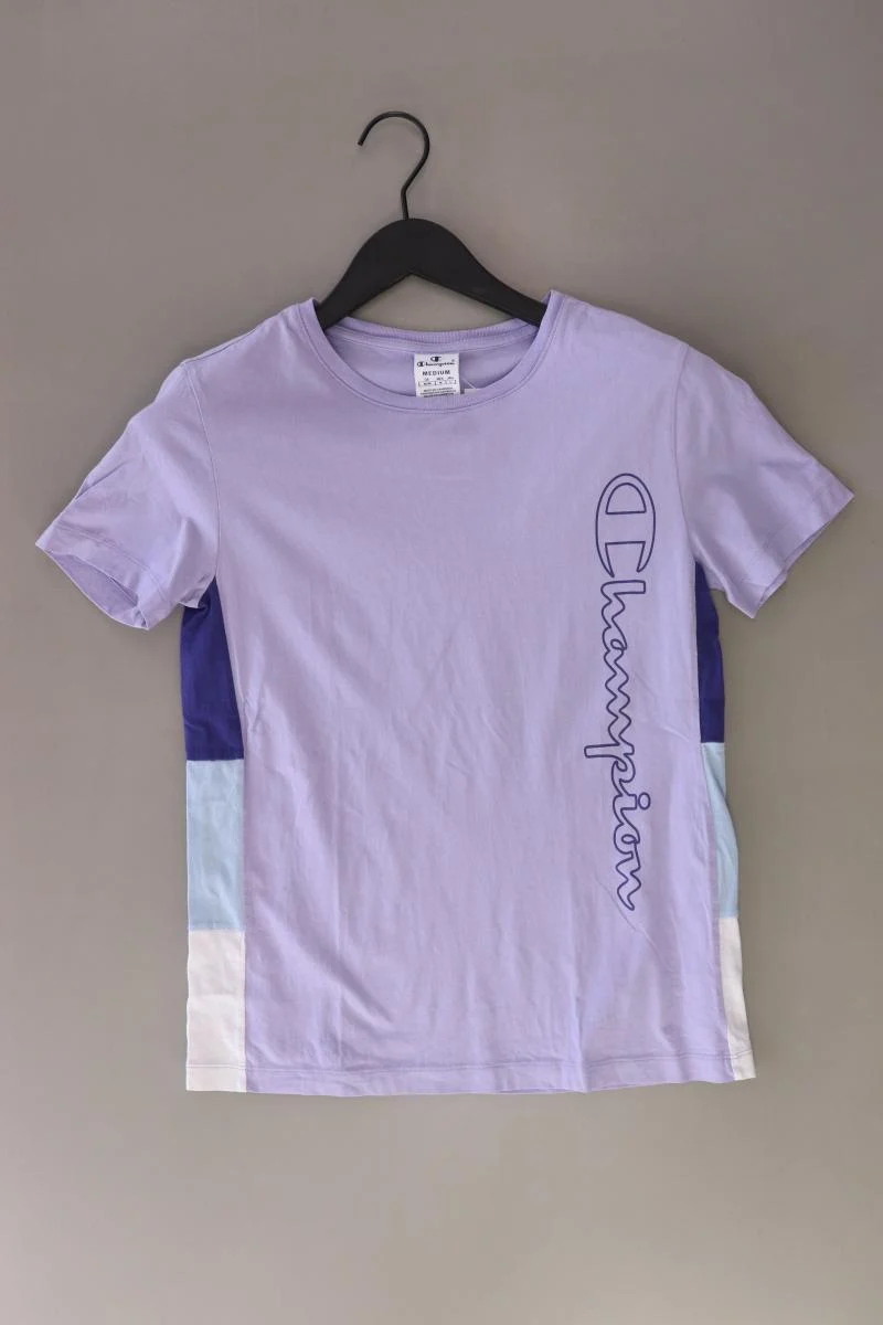 Champion T-Shirt Gr. M Kurzarm lila aus Baumwolle