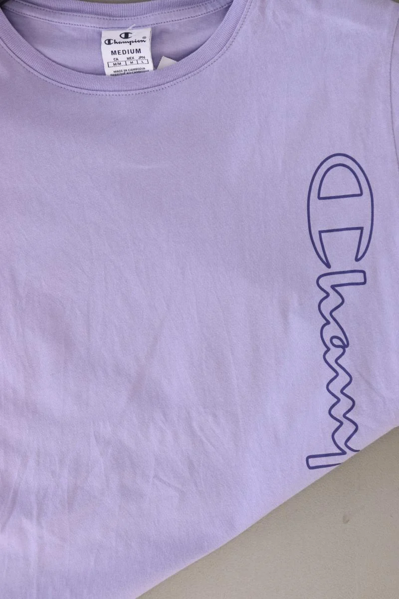 Champion T-Shirt Gr. M Kurzarm lila aus Baumwolle