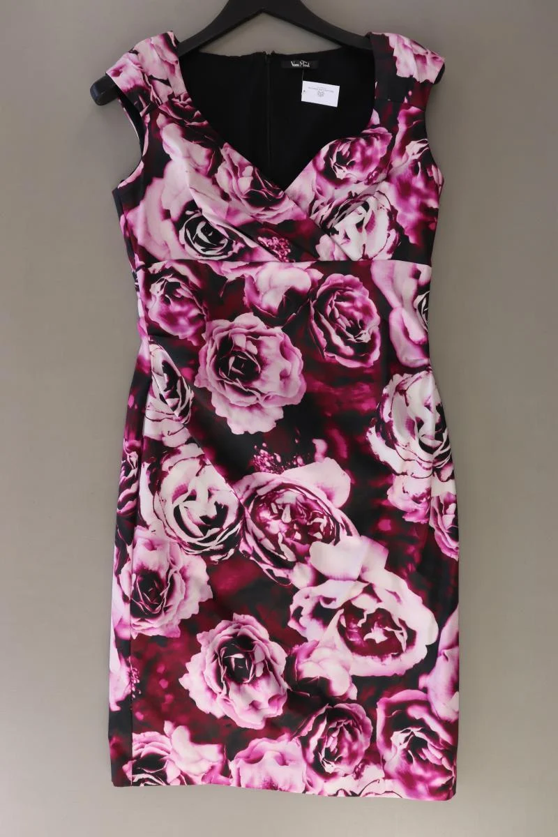 Vera Mont Bleistiftkleid Gr. 38 mit Blumenmuster Kurzarm lila aus Polyester