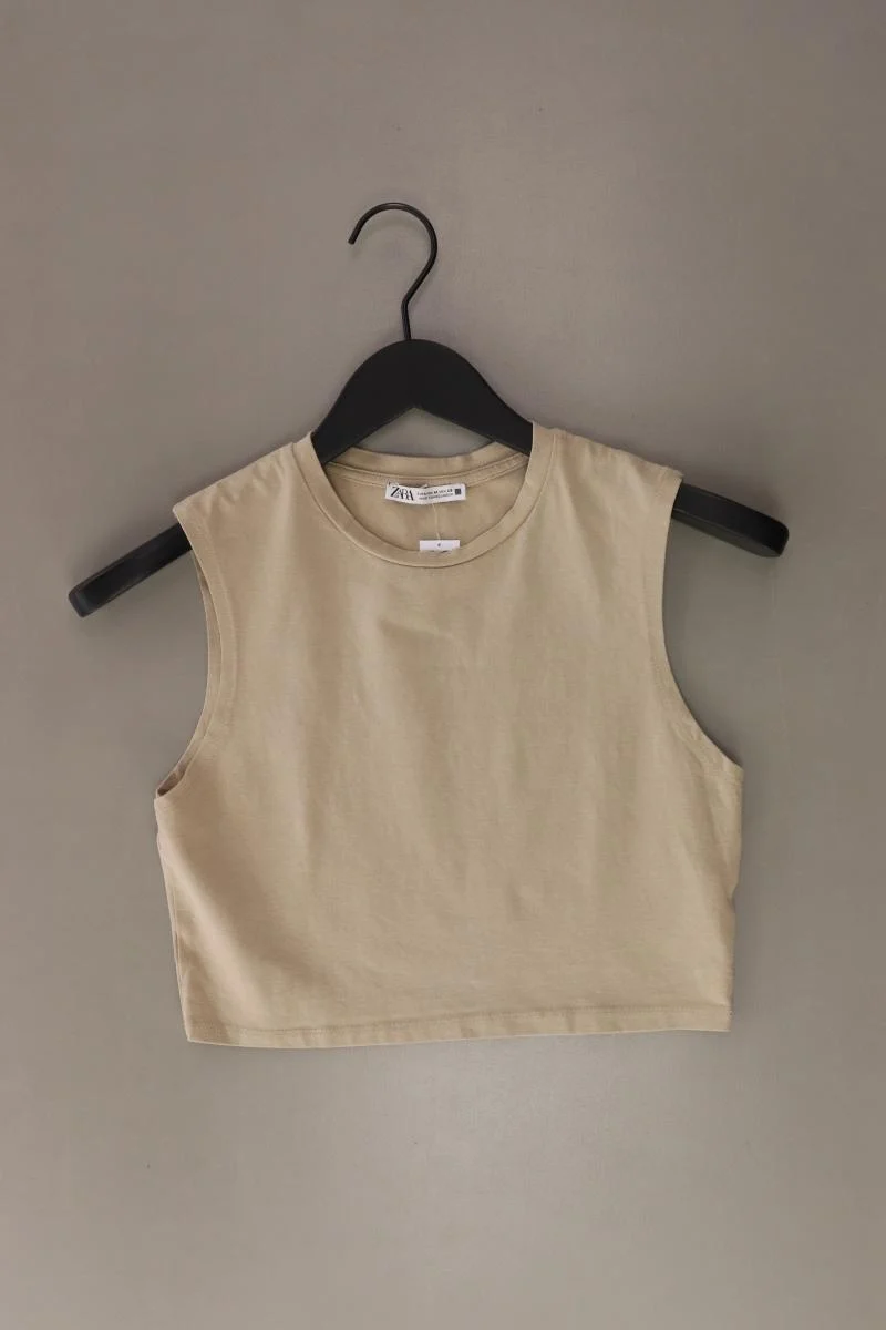Zara Crop Top Gr. M braun aus Baumwolle