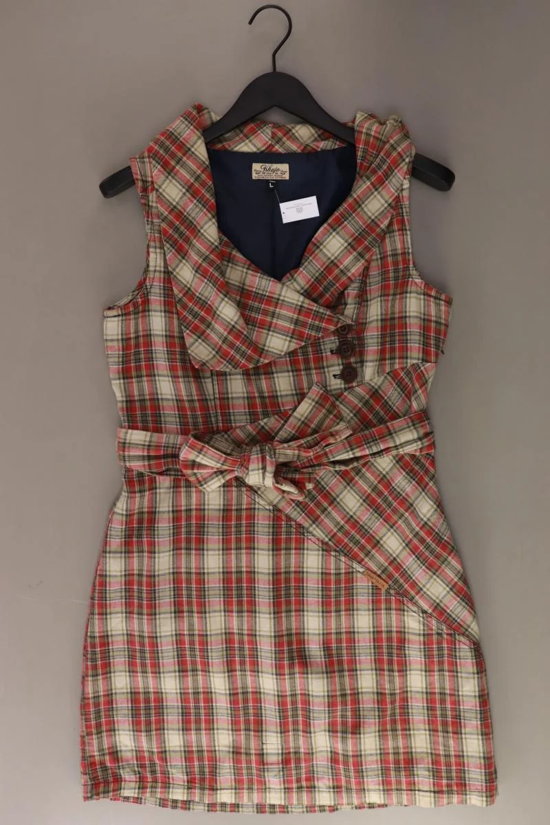 Khujo Midikleid Gr. L kariert Ärmellos rot