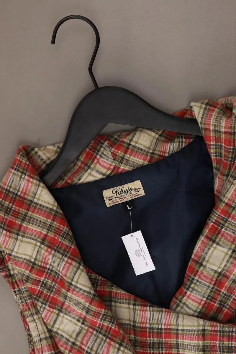 Khujo Midikleid Gr. L kariert Ärmellos rot