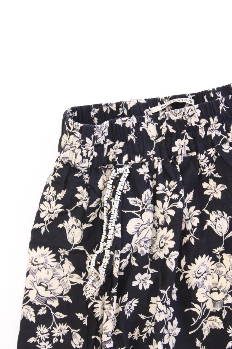 Maison Scotch Rock Gr. 38 mit Blumenmuster schwarz aus Baumwolle