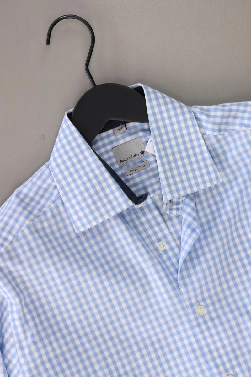 Rover & Lakes Karohemd für Herren Gr. Hemdgröße 39 kariert Langarm blau