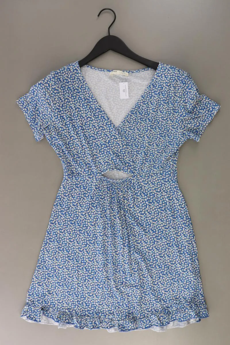 Pull&Bear Jerseykleid Gr. L Kurzarm blau aus Viskose