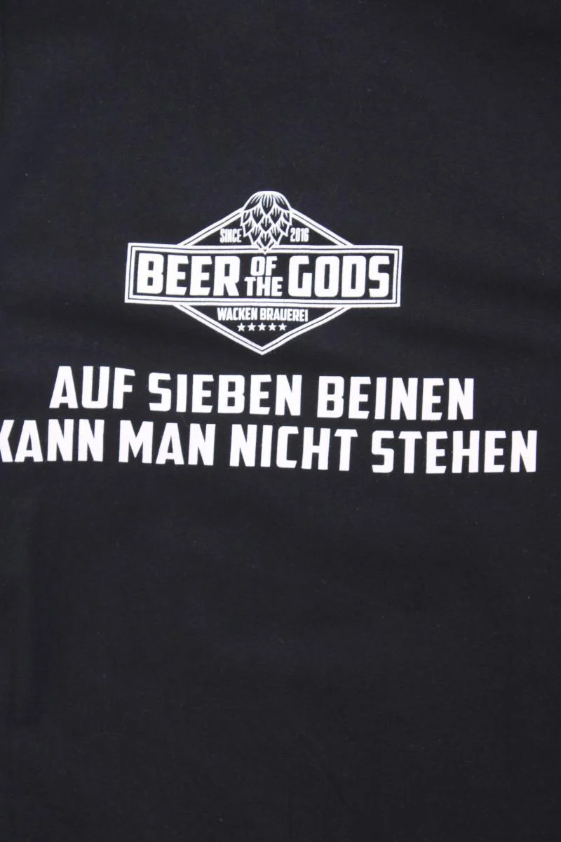 Printshirt für Herren Gr. XL Kurzarm schwarz aus Baumwolle