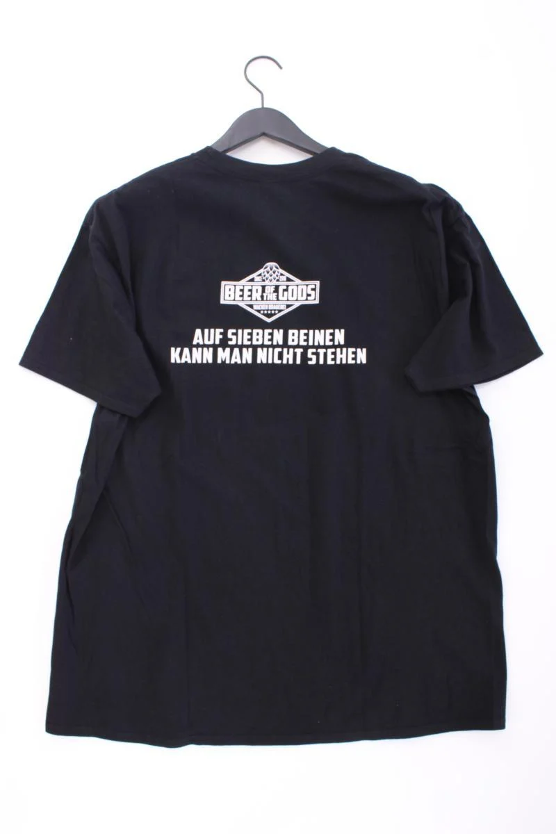 Printshirt für Herren Gr. XL Kurzarm schwarz aus Baumwolle