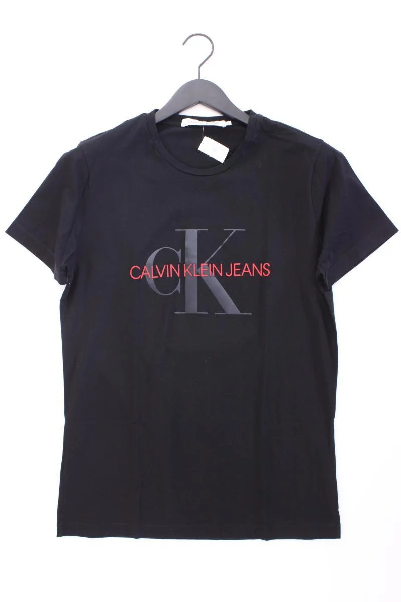 Calvin Klein Jeans Printshirt für Herren Gr. L neuwertig Kurzarm schwarz