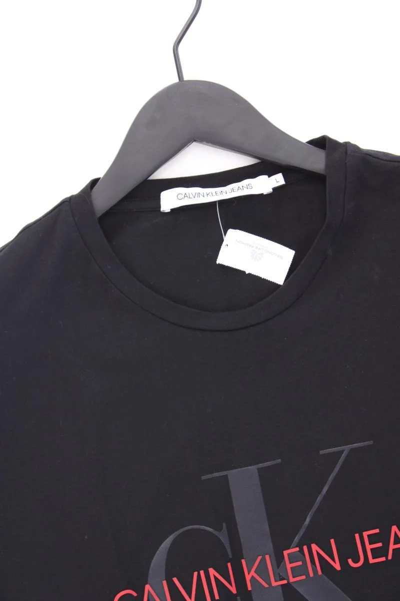 Calvin Klein Jeans Printshirt für Herren Gr. L neuwertig Kurzarm schwarz