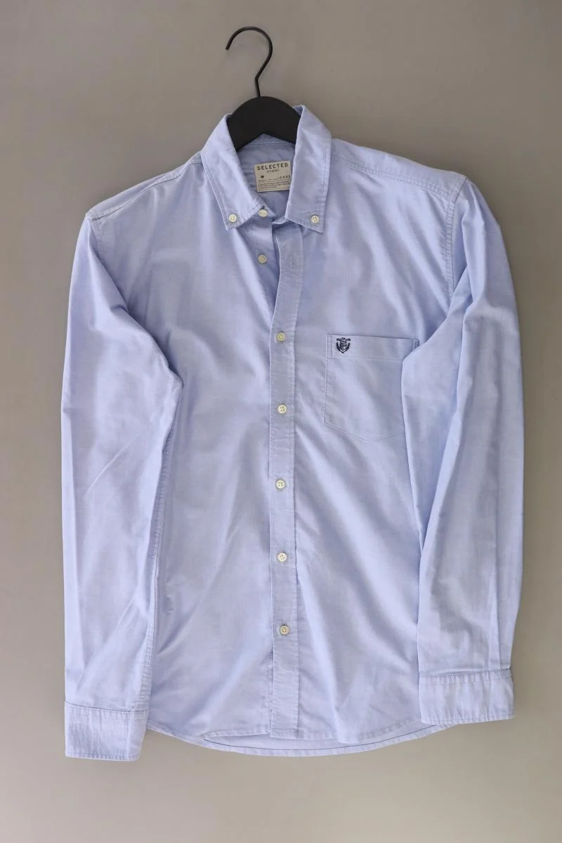 Selected Homme Langarmhemd für Herren Gr. S blau aus Baumwolle
