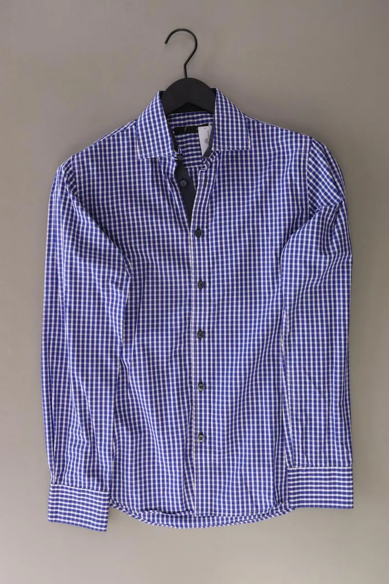 Jack & Jones Karohemd für Herren Gr. S kariert Langarm blau aus Baumwolle