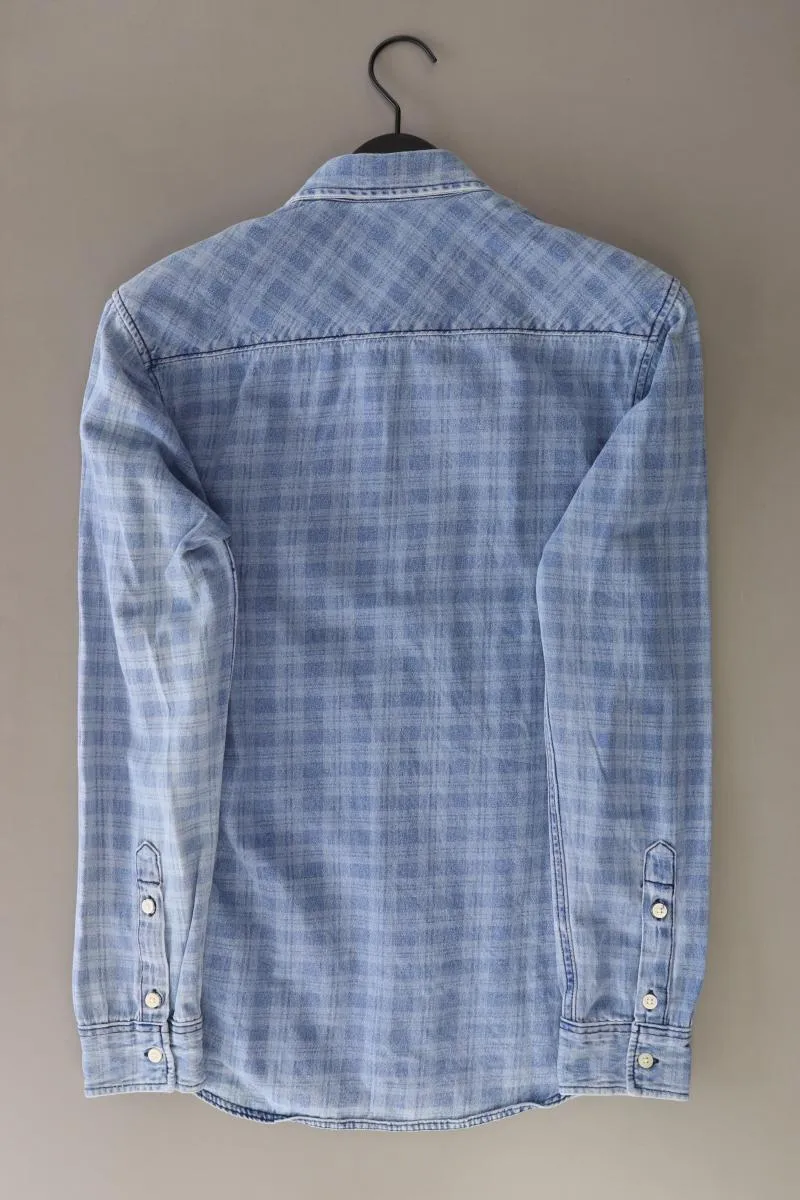 Jack & Jones Karohemd für Herren Gr. S kariert Langarm blau aus Baumwolle