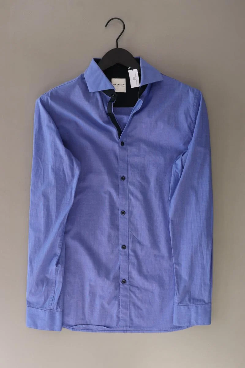 Jack & Jones Langarmhemd für Herren Gr. M blau aus Baumwolle