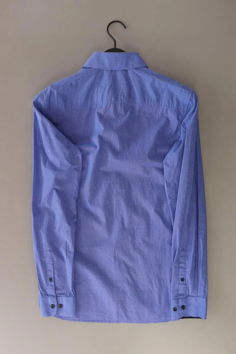 Jack & Jones Langarmhemd für Herren Gr. M blau aus Baumwolle