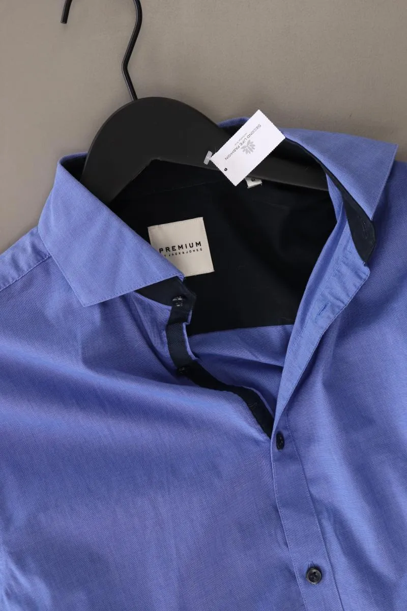 Jack & Jones Langarmhemd für Herren Gr. M blau aus Baumwolle