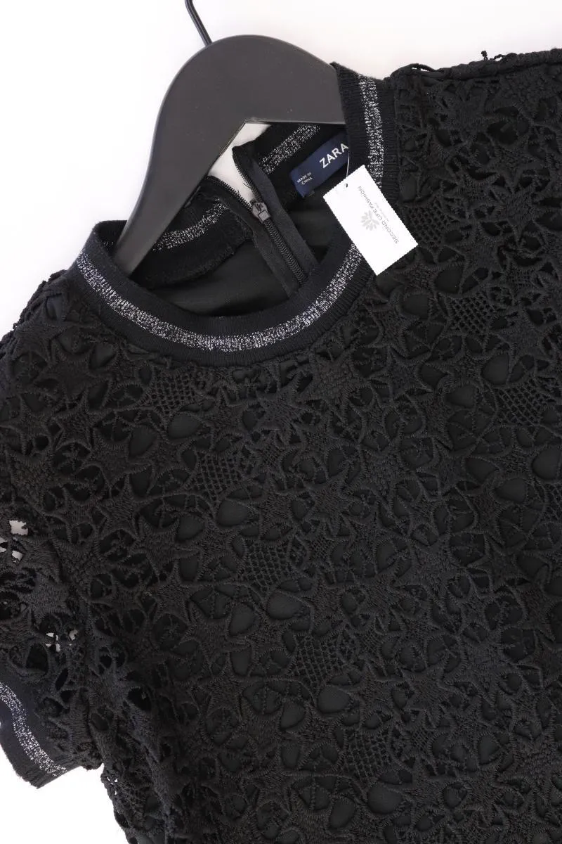Zara Kurzarmkleid Gr. S mit Glitzer schwarz aus Polyester