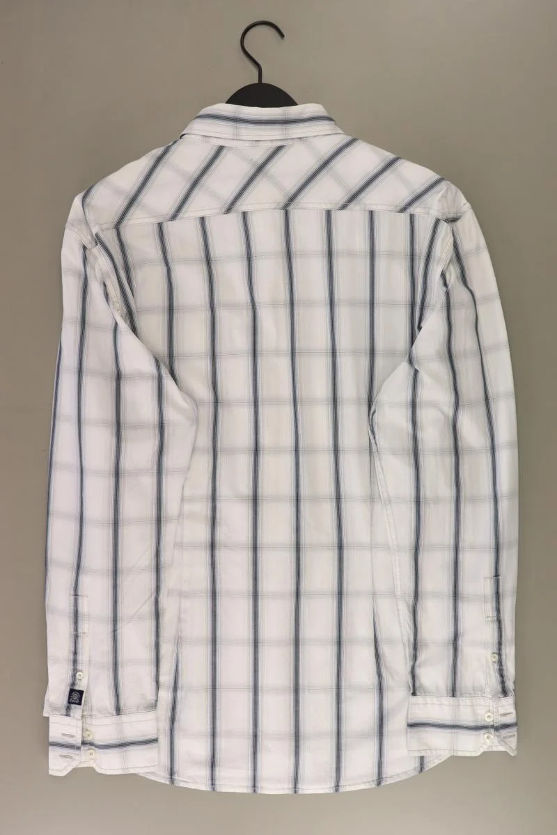 Tom Tailor Karohemd für Herren Gr. XXL kariert Langarm weiß aus Baumwolle