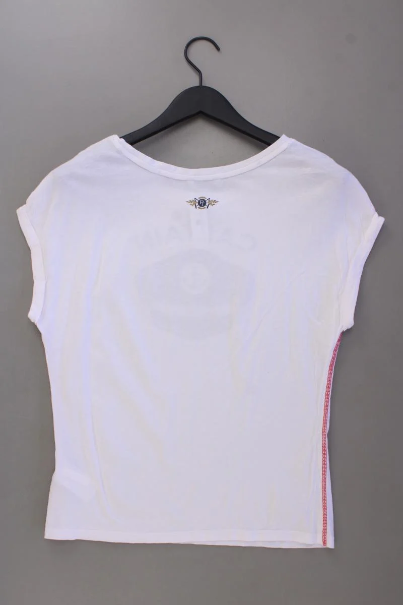 Tom Tailor Printshirt Gr. 36/38 Kurzarm weiß aus Baumwolle