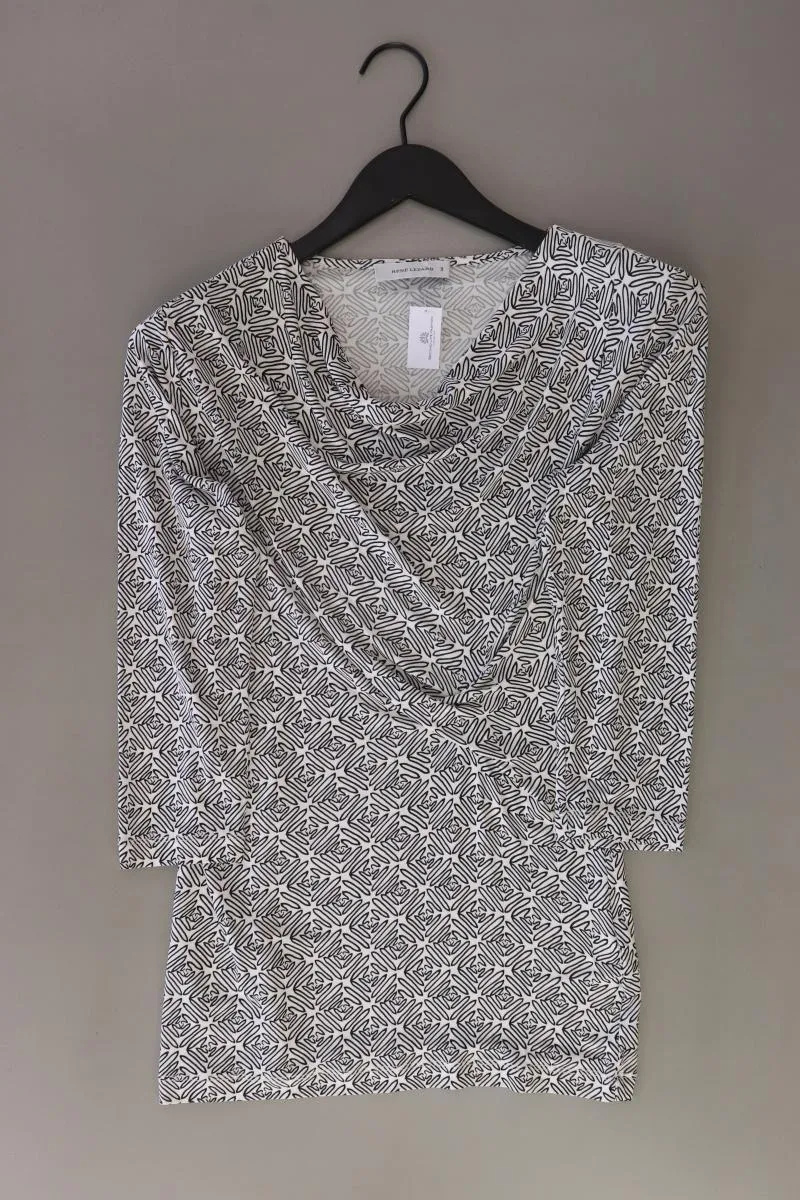 René Lezard Printshirt Gr. IT 44 (M) 3/4 Ärmel grau aus Viskose