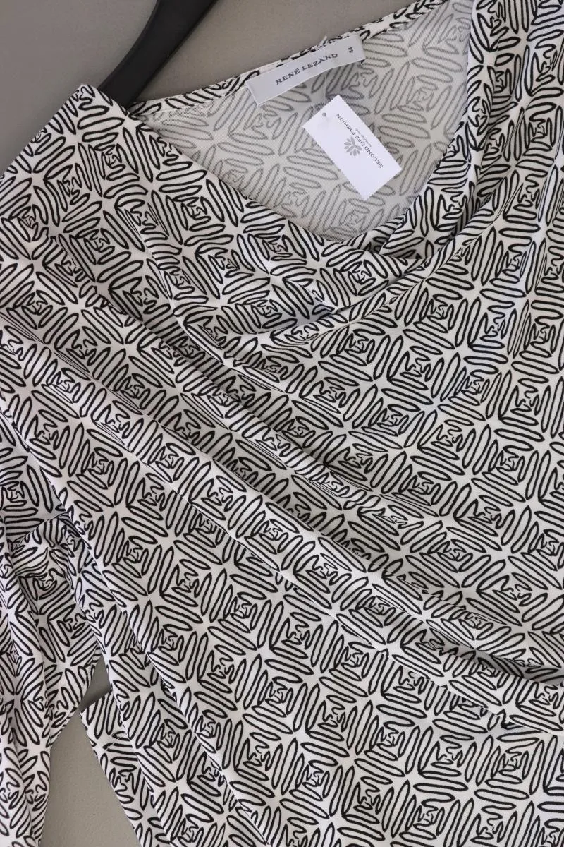 René Lezard Printshirt Gr. IT 44 (M) 3/4 Ärmel grau aus Viskose