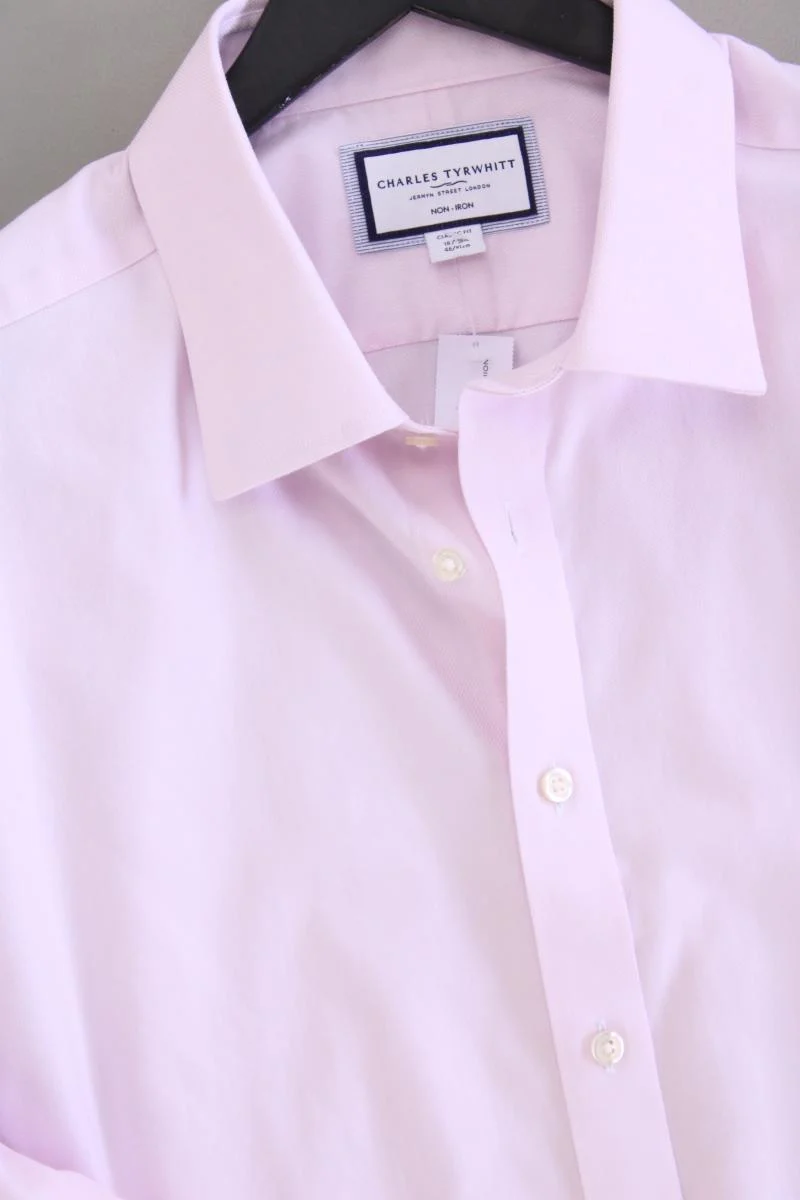 CHARLES TYRWHITT Langarmhemd für Herren Gr. Hemdgröße 46 rosa aus Baumwolle