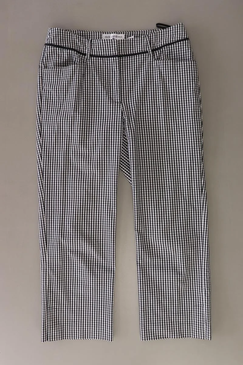 rick cardona 7/8 Hose Gr. 38 kariert grau aus Baumwolle