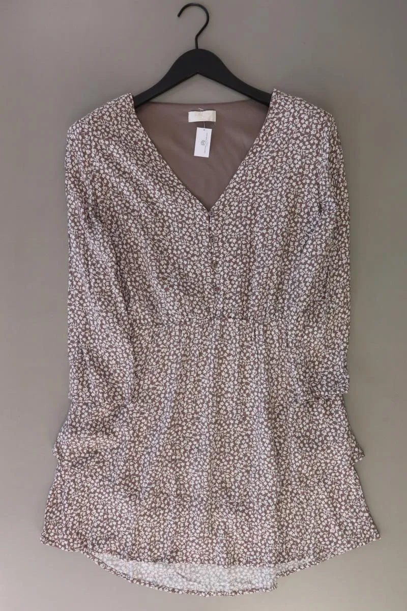 About You x LeGer Kleid Gr. 42 mit Blumenmuster Langarm braun aus Viskose