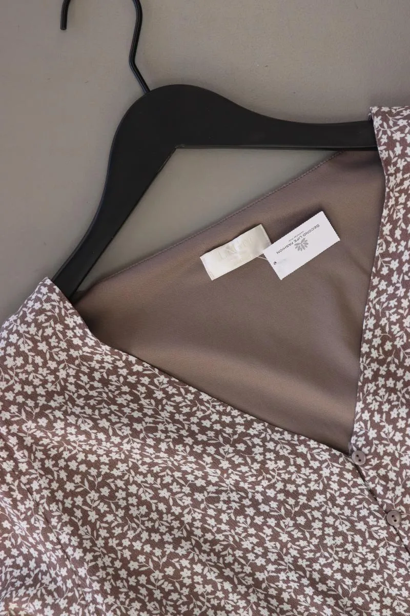 About You x LeGer Kleid Gr. 42 mit Blumenmuster Langarm braun aus Viskose
