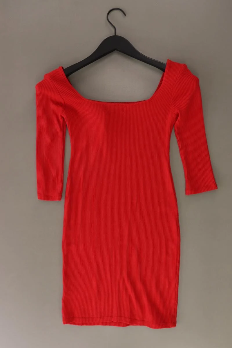 Pull&Bear Schlauchkleid Gr. M 3/4 Ärmel rot aus Baumwolle