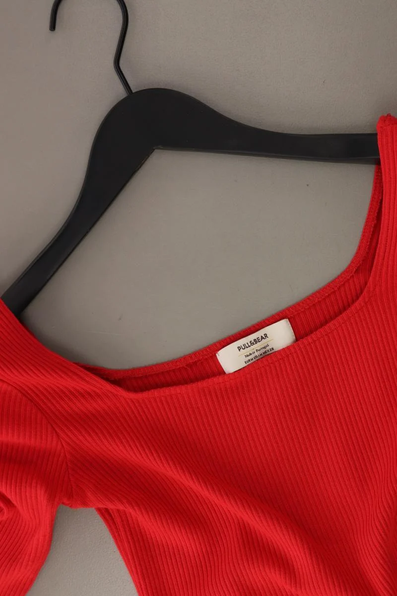 Pull&Bear Schlauchkleid Gr. M 3/4 Ärmel rot aus Baumwolle