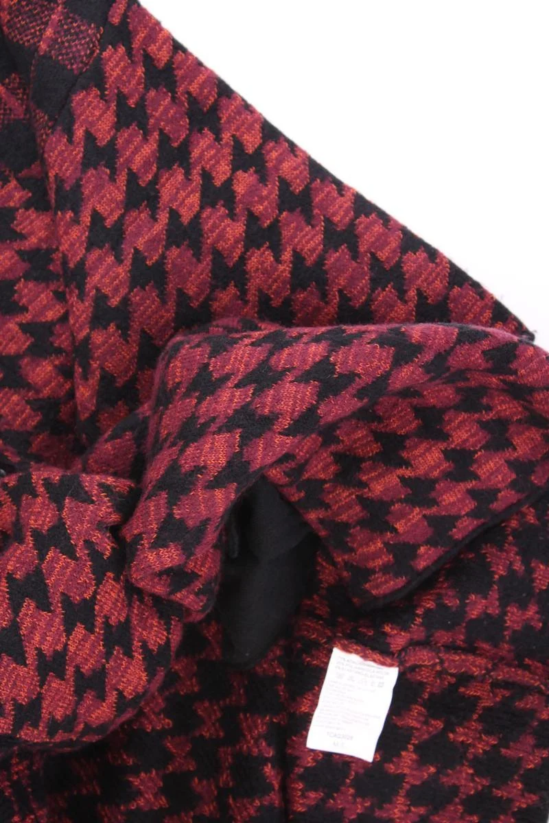 Alphabet Strickmantel Gr. M/L hahnentritt rot aus Polyacryl