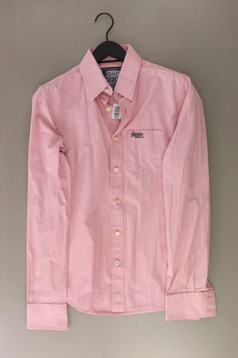 Superdry Langarmhemd für Herren Gr. M rosa aus Baumwolle