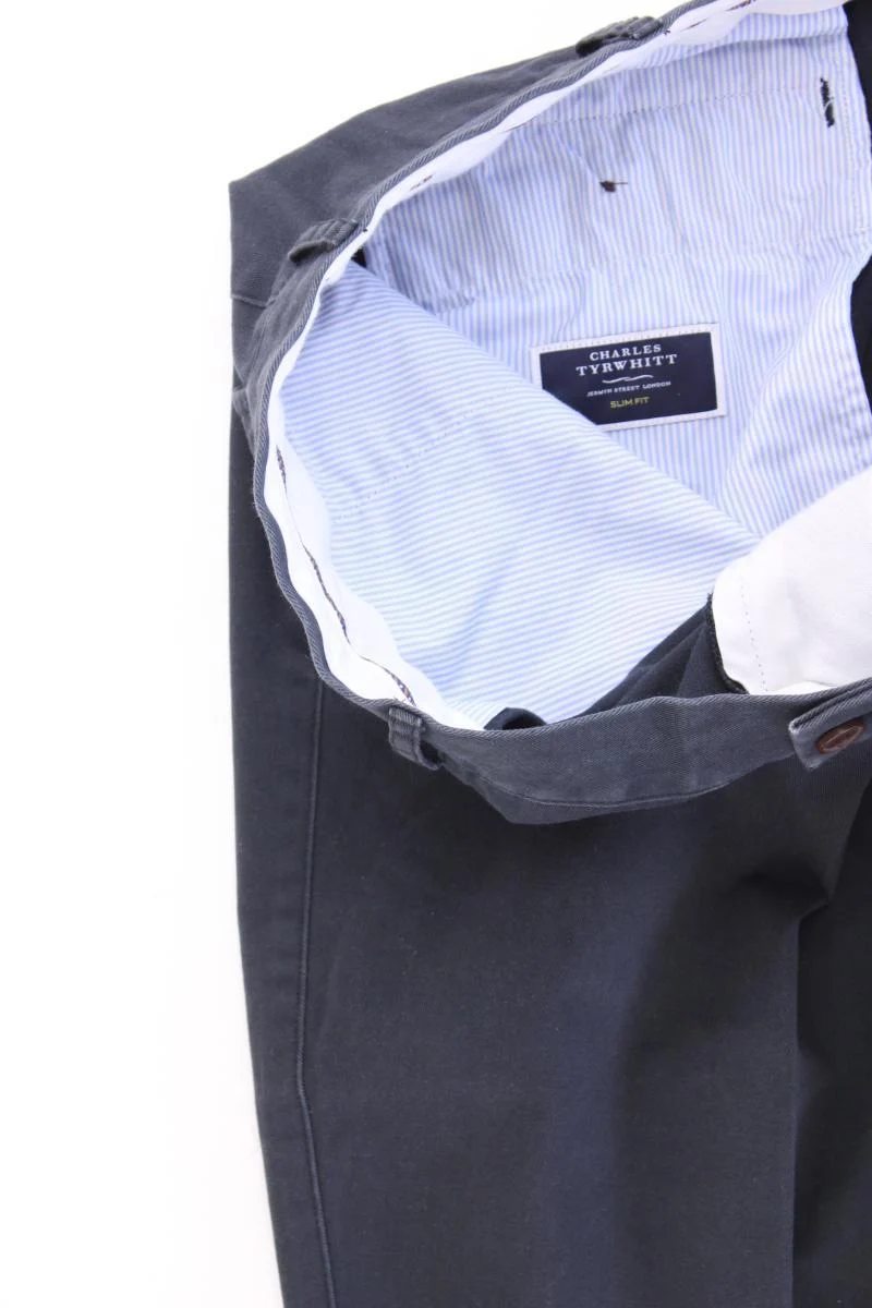 CHARLES TYRWHITT Stoffhose für Herren Gr. W42/L34 blau aus Baumwolle