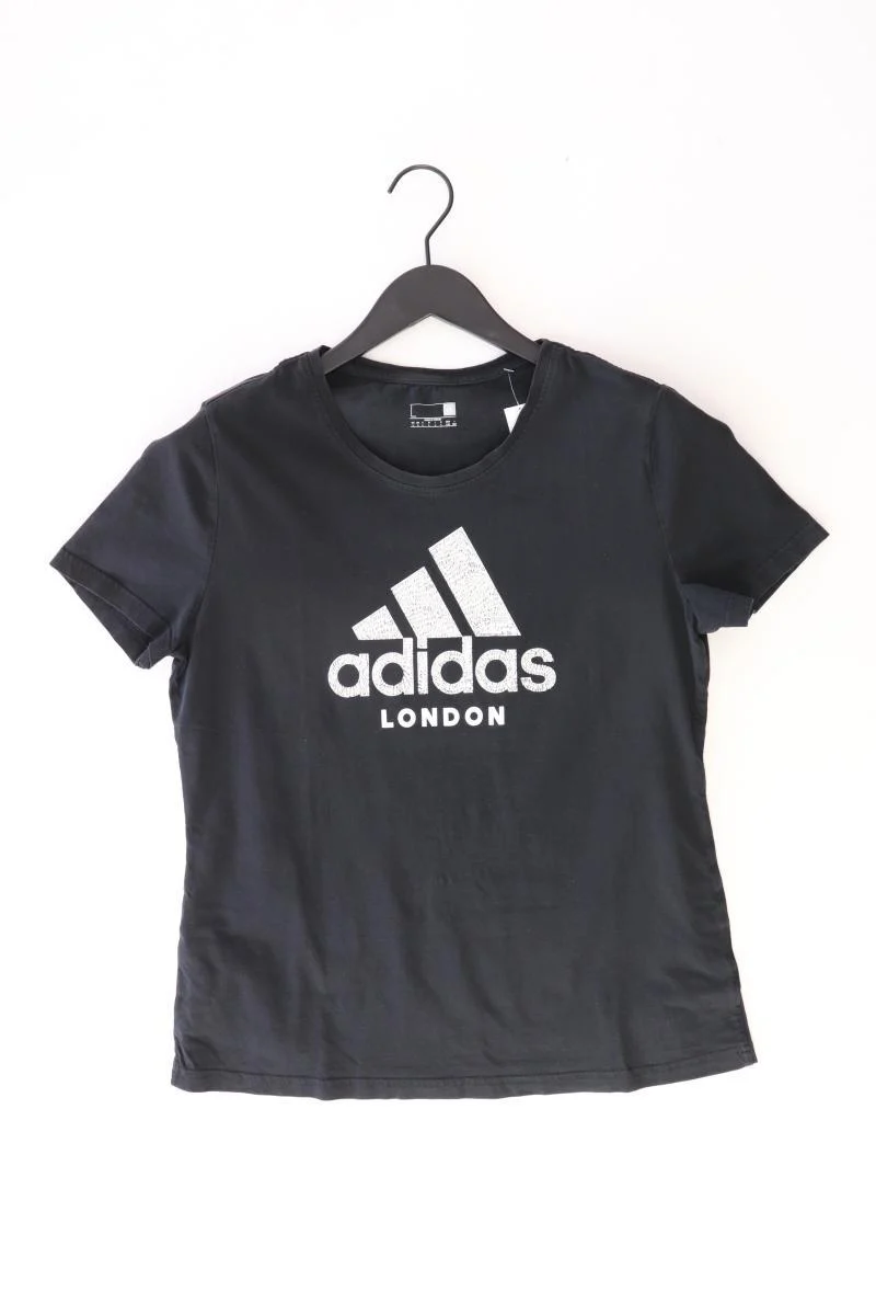 Adidas Printshirt Gr. L Kurzarm schwarz aus Baumwolle