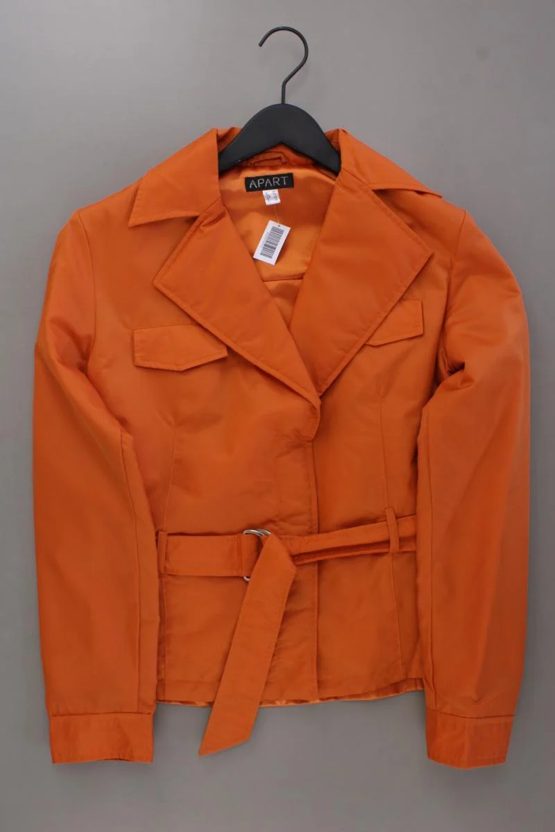 Apart Übergangsjacke Gr. 38 mit Gürtel orange aus Polyamid