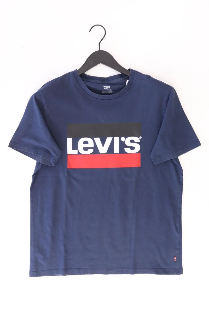 Levi's Printshirt für Herren Gr. M Kurzarm blau aus Baumwolle