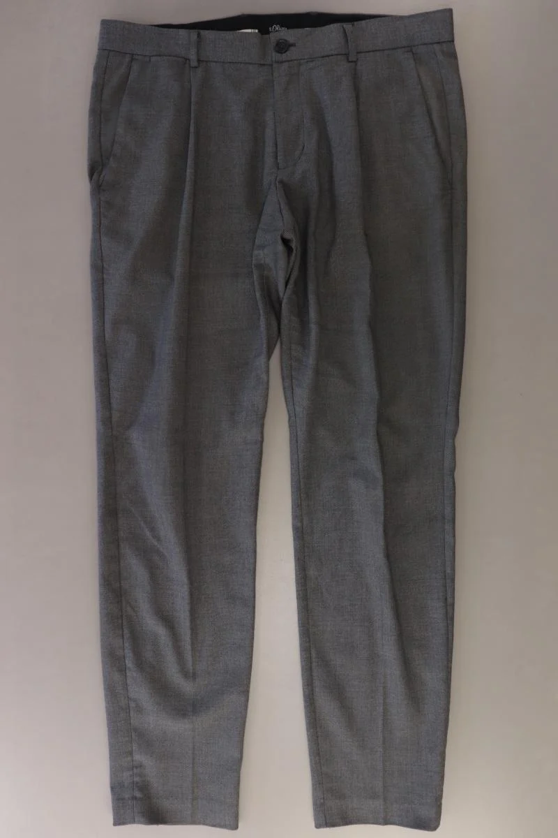 s.Oliver Black Label Anzughose für Herren Gr. Langgröße 102 grau aus Polyester
