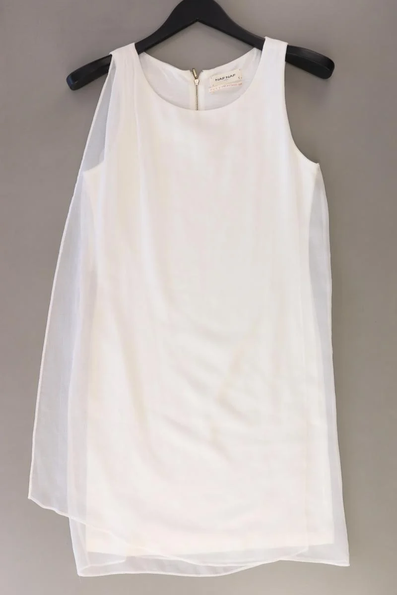 NAF NAF Chiffonkleid Gr. S Ärmellos weiß