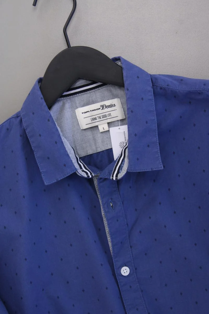 Tom Tailor (Denim) Langarmhemd für Herren Gr. L neuwertig blau aus Baumwolle