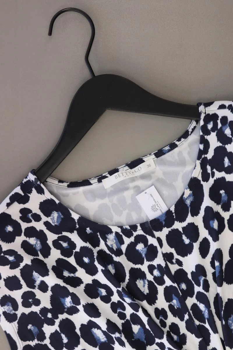 Betty & Co. Stretchkleid Gr. 36 mit Tierdruck neuwertig Kurzarm blau