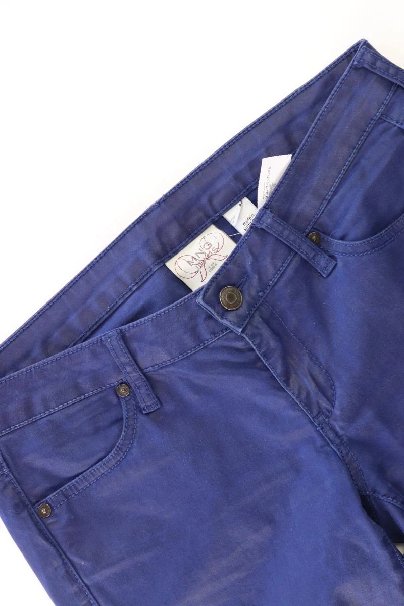 Mango Hose Gr. 36 blau aus Baumwolle